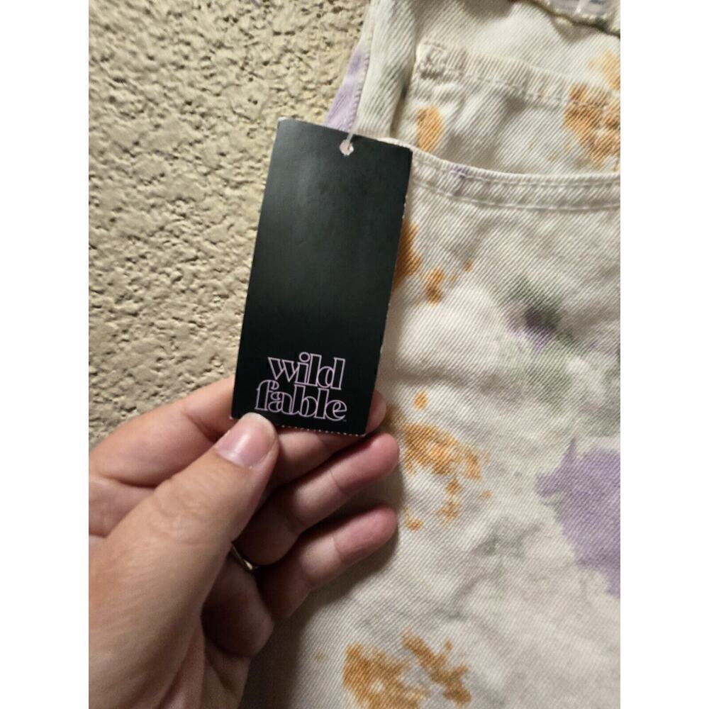 Wild Fable Tie Dye Shorts Size 12/31 Highest Rise Button Fly Raw Hem Fringe NWT - Picture 2 of 6